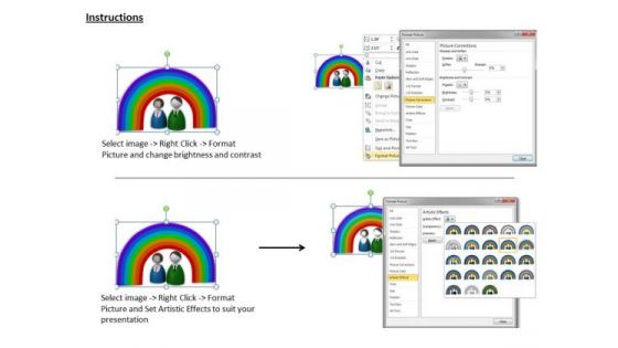 Stock Photo 3d People Under Rainbow PowerPoint Slide
