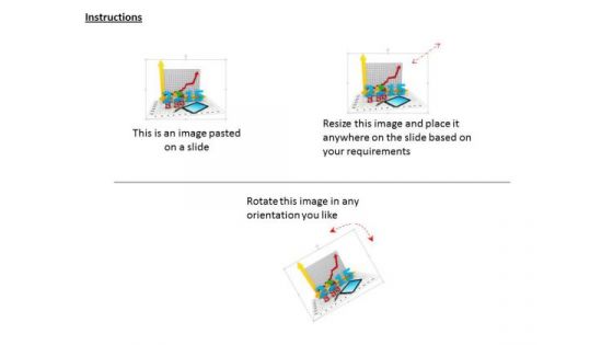 Stock Photo 3d Red Color Growth For 2015 And Tablet PowerPoint Slide