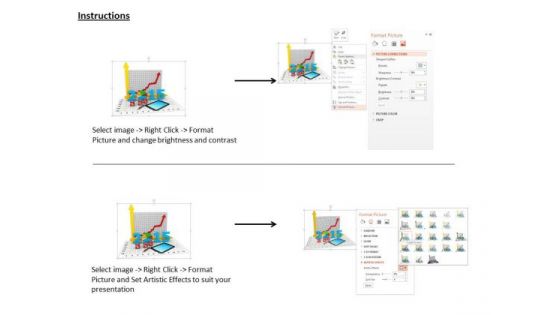 Stock Photo 3d Red Color Growth For 2015 And Tablet PowerPoint Slide
