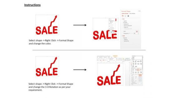 Stock Photo 3d Sale Text With Upward Arrow PowerPoint Slide