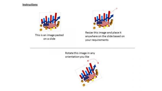 Stock Photo 3d Us Map With Growth Arrow And Us Map PowerPoint Slide