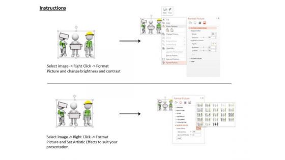 Stock Photo 3d Workers Ready For New Years Projects PowerPoint Slide