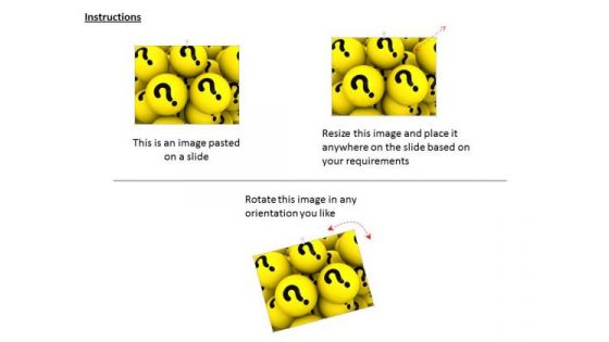 Stock Photo 3d Yellow Spheres With Black Question Marks PowerPoint Slide