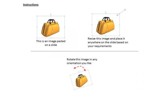 Stock Photo 3d Yellow Travel Bag PowerPoint Slide