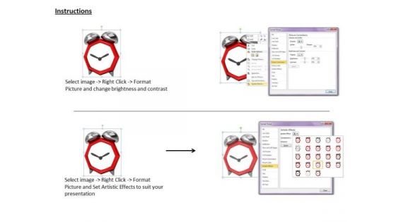 Stock Photo Alarm Clock In Metallic Shades Ppt Template