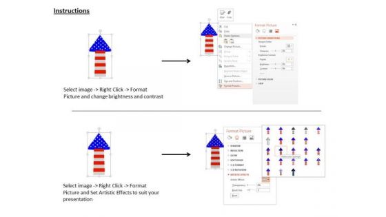 Stock Photo American Flag Upward Arrow PowerPoint Slide