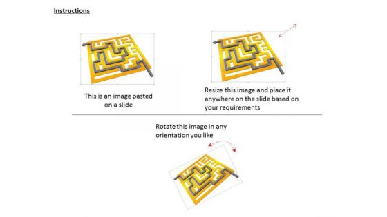 Stock Photo Arrow Indicating Solution Path Of Maze Pwerpoint Slide