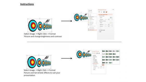 Stock Photo Arrows Hitting The Center Of Target PowerPoint Slide