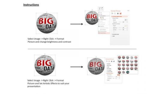 Stock Photo Ball With Big Data Text For Data Protection Concept PowerPoint Slide
