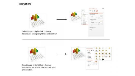 Stock Photo Bar Graph And Pie Graph For Result Analysis PowerPoint Slide