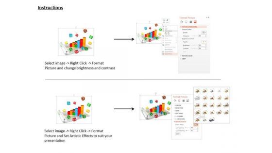 Stock Photo Bar Graph With Cubes For Financial Data PowerPoint Slide