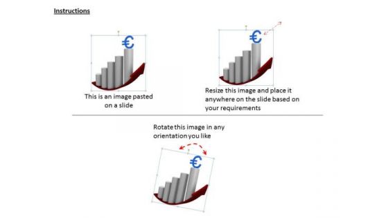 Stock Photo Bar Graph With Euro Currency Symbol PowerPoint Slide