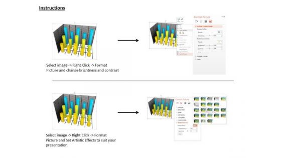 Stock Photo Bar Graph With Grid PowerPoint Slide