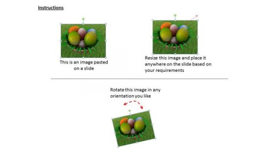 Stock Photo Basket Full With Easter Eggs PowerPoint Slide