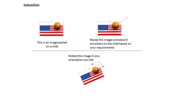 Stock Photo Basketball Usa Flag Background PowerPoint Slide