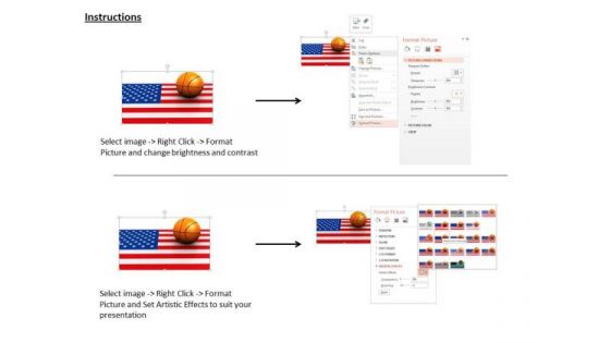 Stock Photo Basketball Usa Flag Background PowerPoint Slide