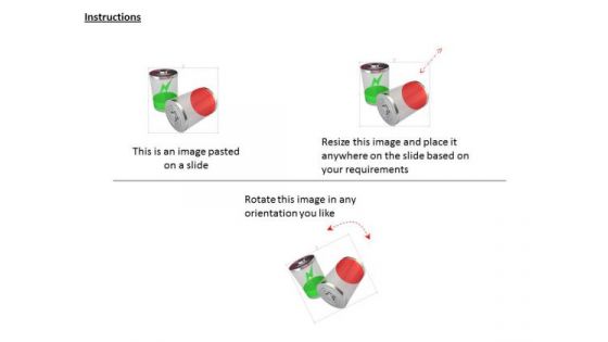 Stock Photo Battery With Red And Green Cells For Power PowerPoint Slide
