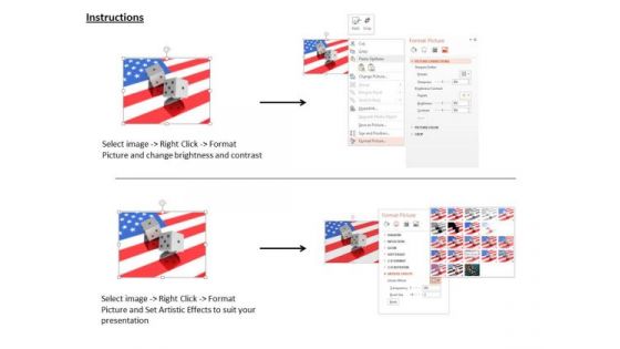 Stock Photo Betting On The Usa Flag Dices PowerPoint Slide
