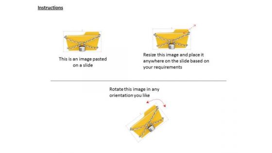Stock Photo Big Yellow Folder With Chian And Lock PowerPoint Slide
