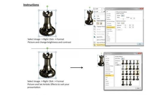 Stock Photo Black 3d Chess Elephant Graphic PowerPoint Template