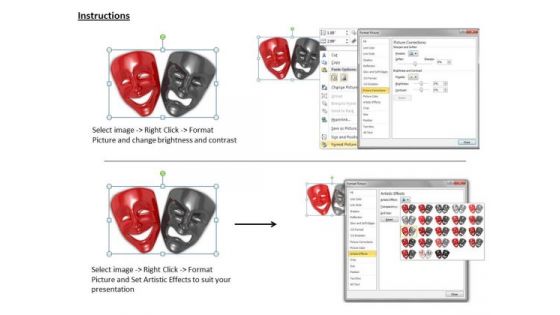 Stock Photo Black And Red Face Masks PowerPoint Template