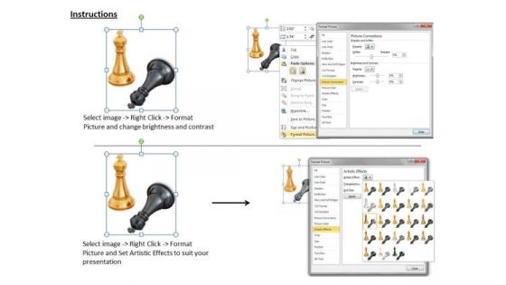 Stock Photo Black And White Chess Kings PowerPoint Slide
