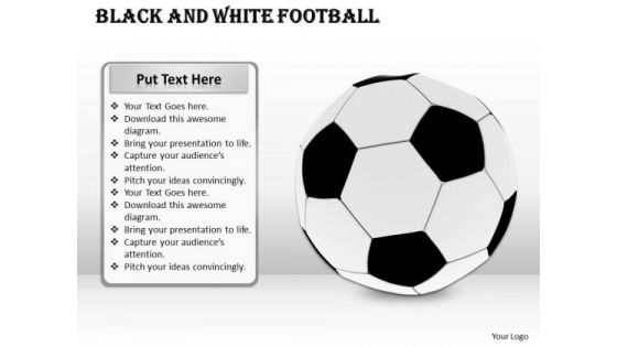 Stock Photo Black And White Football Game PowerPoint Slide