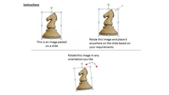 Stock Photo Black Colored Chess Knight PowerPoint Slide