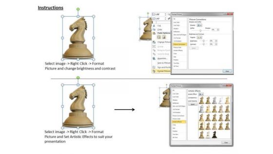 Stock Photo Black Colored Chess Knight PowerPoint Slide