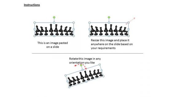 Stock Photo Black Set Of Chess Pawns PowerPoint Slide