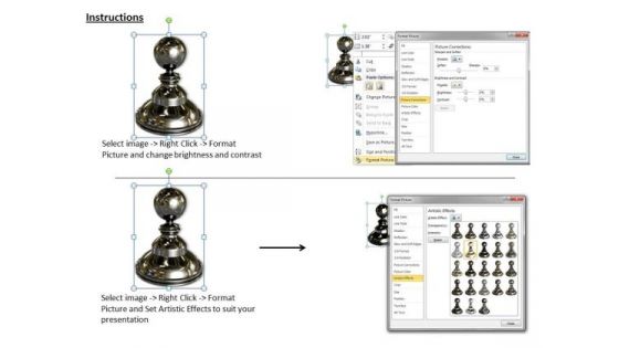 Stock Photo Black Shiny Chess Pawn PowerPoint Template