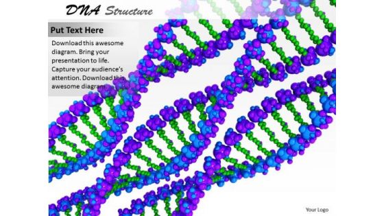 Stock Photo Blue And Green Dna Design For Chemical Study PowerPoint Slide
