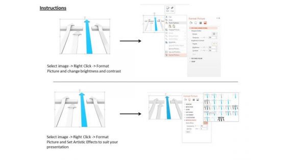 Stock Photo Blue Arrow Ahead Of White Arrows Competition Concept PowerPoint Slide