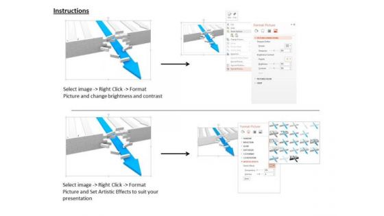 Stock Photo Blue Arrow Breaking The Concrete Wall PowerPoint Slide