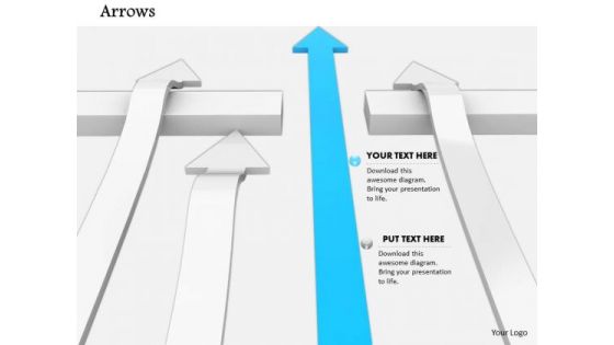 Stock Photo Blue Arrow Breaking Wall Leadership PowerPoint Slide Stock Photo Blue Arrow Breaking Wall Leadership PowerPoint Slide