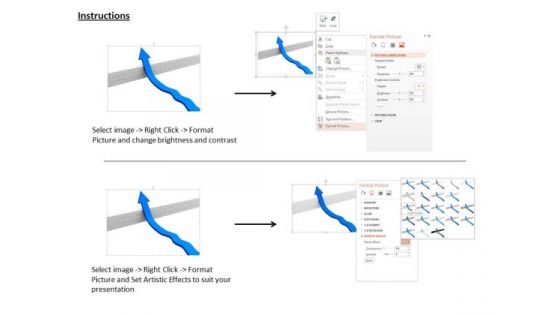 Stock Photo Blue Arrow Moving Across Above The Wall PowerPoint Slide