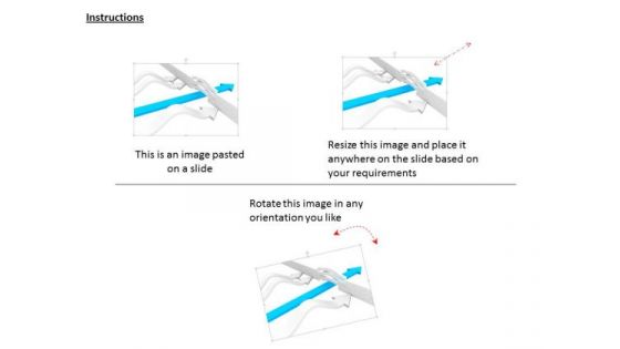 Stock Photo Blue Arrow Surpassing The Wall PowerPoint Slide