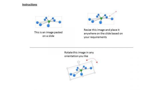 Stock Photo Blue Balls Connected To Green Ball PowerPoint Slide