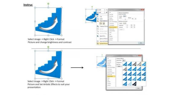 Stock Photo Blue Bar Graph With Growth Arrow For Business PowerPoint Slide