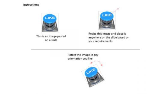 Stock Photo Blue Button With Like Text PowerPoint Slide