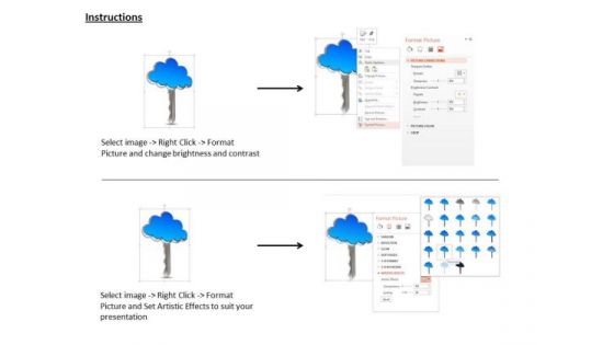 Stock Photo Blue Cloud And Key For Cloud Technology And Safety Image Graphics For PowerPoint Slide