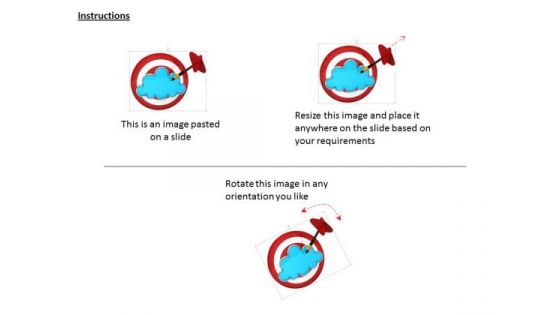 Stock Photo Blue Cloud On Red Target Dart PowerPoint Slide