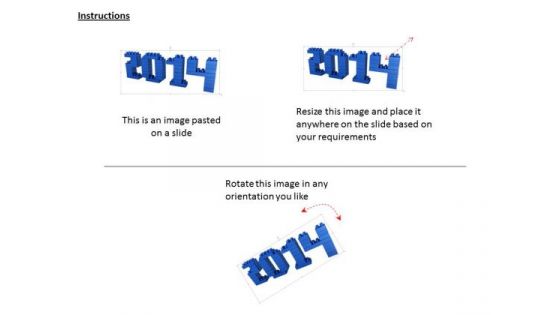 Stock Photo Blue Color Lego Forming 2014 PowerPoint Slide