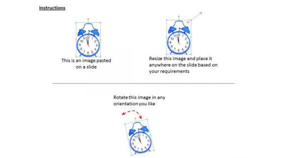 Stock Photo Blue Colored Alarm Clock For Time Management PowerPoint Slide