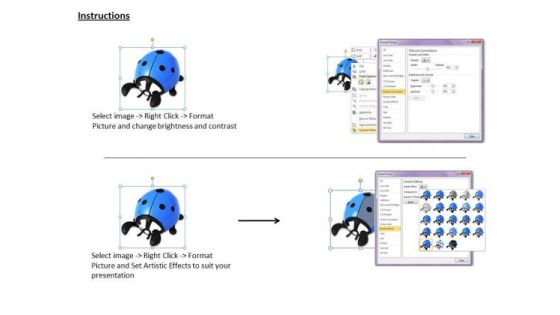 Stock Photo Blue Colored Lady Bug PowerPoint Template