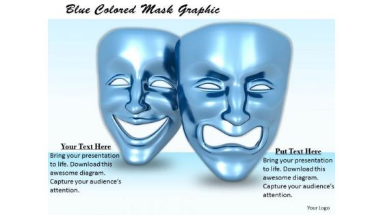 Stock Photo Blue Colored Mask Graphic PowerPoint Template