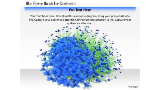 Stock Photo Blue Flower Bunch For Celebration PowerPoint Slide