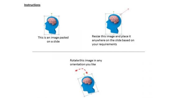 Stock Photo Blue Human Face With Brain PowerPoint Slide