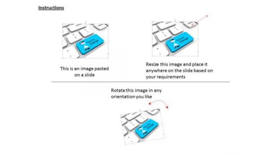 Stock Photo Blue Key Showing With Time For Change PowerPoint Slide