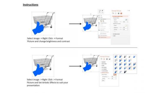 Stock Photo Blue Like Symbol With Shopping Cart PowerPoint Slide